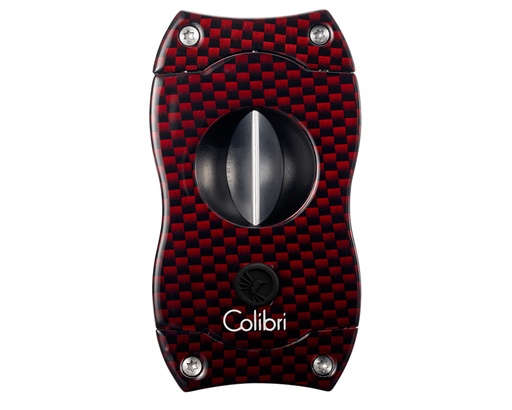 [CU300T22] Cigar Cutter Colibri V-Cut Carbon Fiber Red