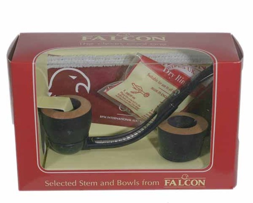 [PFA003004] Pijp Falcon Ebony 2 Bowls Krom