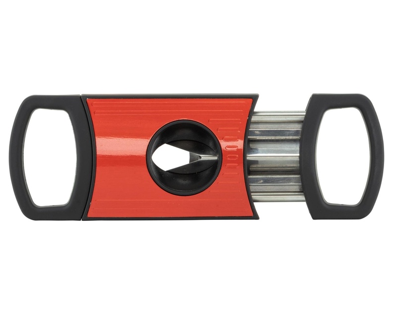[593604] Cigar Cutter Passatore Double Cut Black/Red