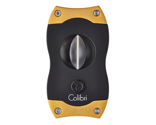 [CU300T5] Cigar Cutter Colibri V-Cut Black Brushed Gold