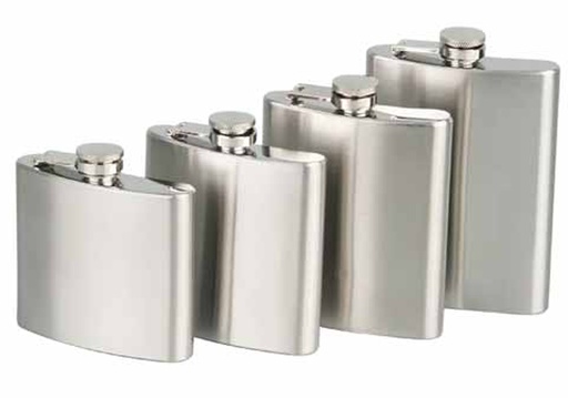 [725693] Hip Flask Metal Assorti 5-6-7-8oz