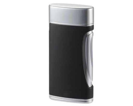 [CA5831] Briquet Caseti Double Jet Chrome Noir Matte