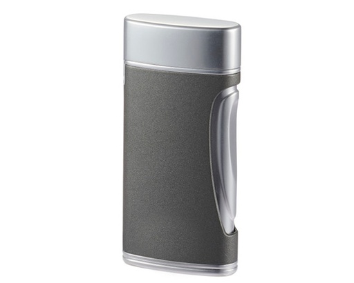 [CA5834] Briquet Caseti Double Jet Chrome Gris Matte