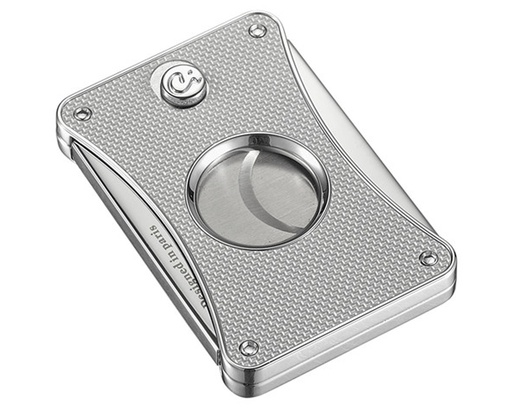 [CA1134] Cigar Cutter Caseti Chrome Plated Silver Carbon