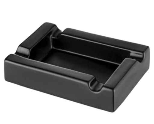 [ASH12] Ashtray Cigar Ceramic Black 4 Rests