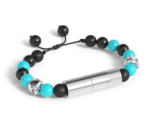 [BP3133020] LFL Punch Bracelet Turquoise Skull