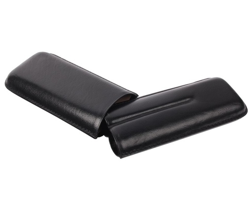 [09265] Etui Cigare Cuir Noir 2 Gordo 160 r56