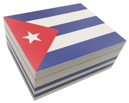 [HAB7] Humidor Cuban Flag Mat 50 Sigaren 30x24x13cm