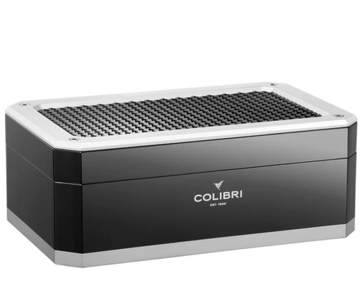 [HU360T1] Humidor Colibri Rally Zwart Zilver