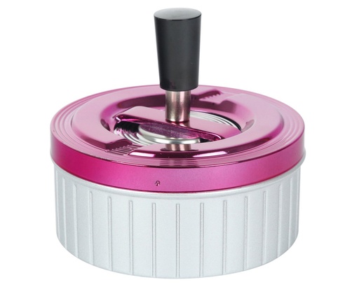 [224673] Ashtray Push Silver Lines Violet 11cm