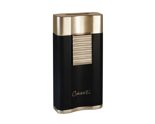 [CA5585] Briquet Caseti Wide Flat Flame + Punch Noir/Dore