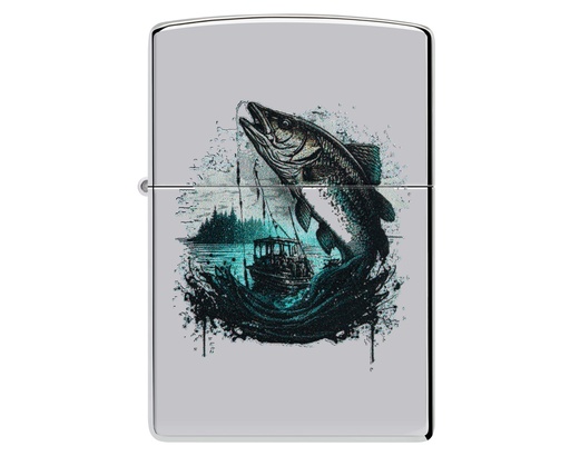 [60007022] Briquet Zippo Fish and Boat Design