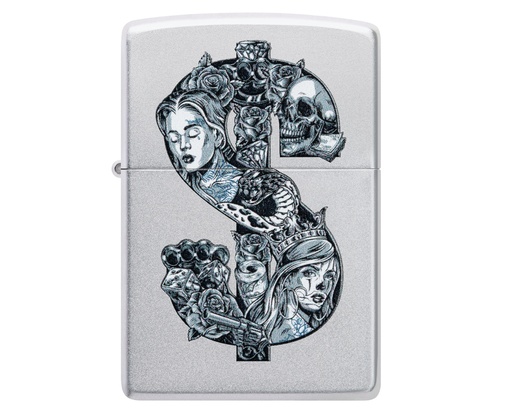 [60006999] Briquet Zippo Tattoo Dollar Design