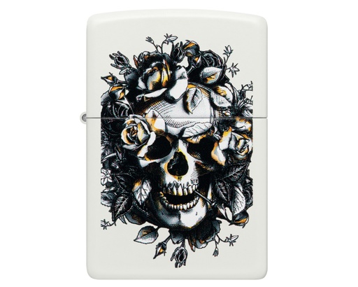 [60007019] Briquet Zippo Skull and Roses Design