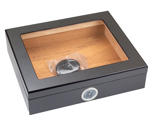 [13002] Humidor Carbon Mat Glastop - 12 Sigaren