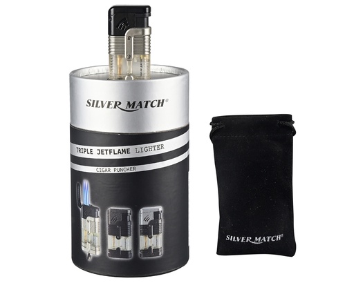 [40674374] Briquet Silver Match 3 Flames With Puncher Zagreb