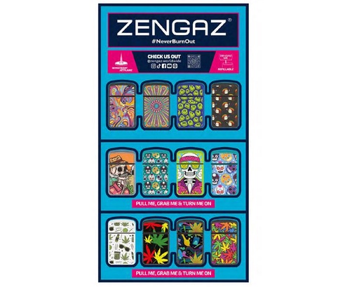 [97433EUV14] Briquet Zengaz ZL12 Royal Jet Cube Display V14