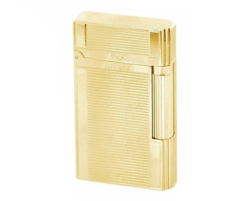 [W371B] Briquet Lubinski Celebration Pipe Gold Plated Vertical Lines