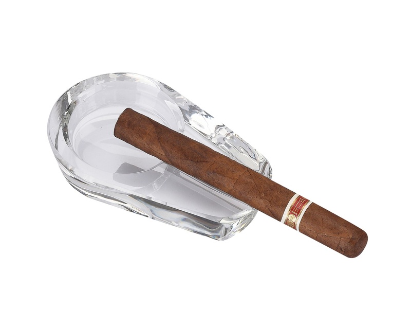 [40519140] Cendrier Cigare Verre Blanc