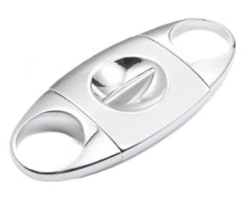 [CCV01S] Cigar Cutter Metal V-Cut Silver