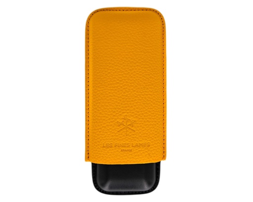 [CA7008004] Etui Cigare LFL Duo Jaune Cuir Grainé