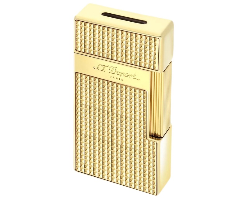 [025009] Briquet Dupont Biggy Pointe de Diamant Dore