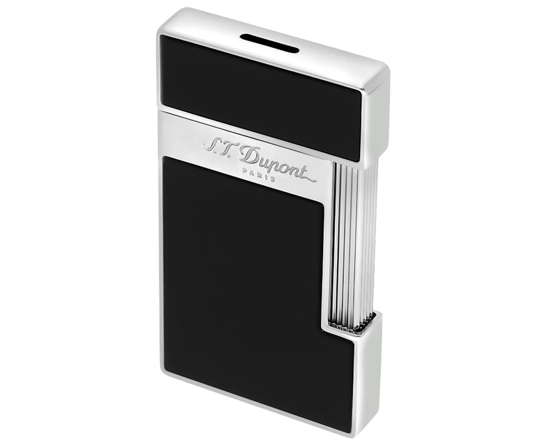 [028001] Lighter Dupont Slimmy Shiny Black Lacquer Chrome