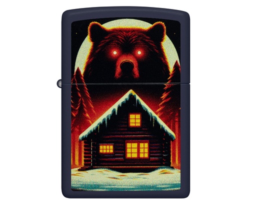 [60007363] Lighter Zippo Bear and Cabin Design