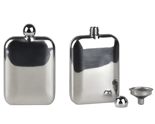 [Y306] Hip Flask Lubinski Rounded with Funnel 6oz